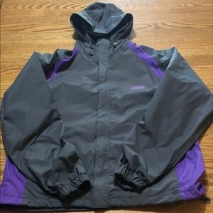 Coleman Gray and Purple Hooded Raincoat